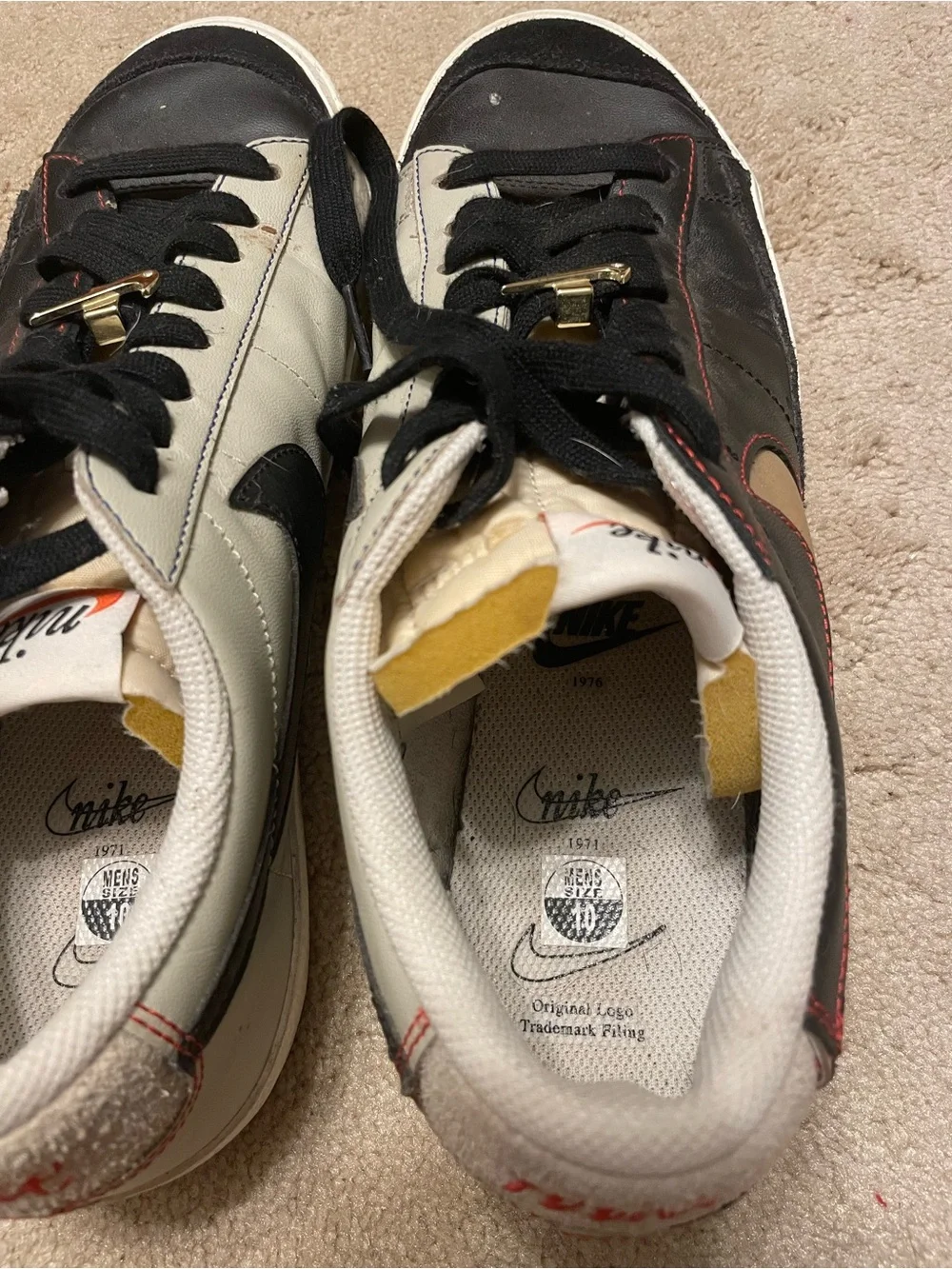 Nike Blazer Low 77 Black black Gold- Size 10 Men's